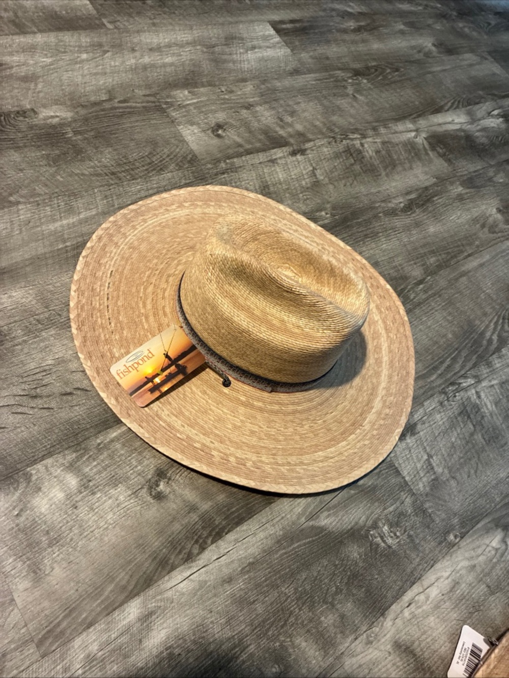Fishpond Lowcountry Palm Leaf Sun Hat 4.5" Wide Brim Men's M cowboy vintage